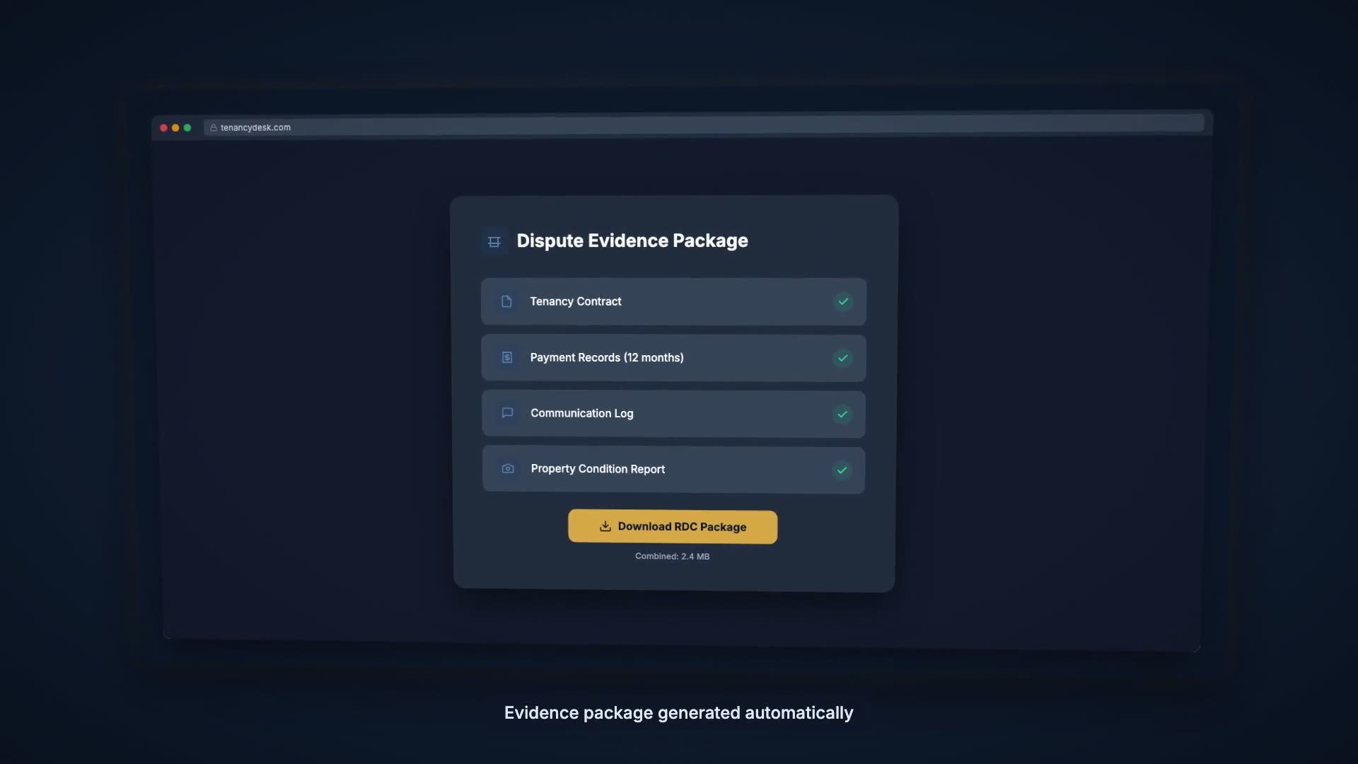 Dispute Evidence Package (0:30)